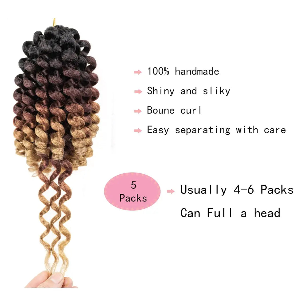 1-5 Packs Wand Curl Crochet Hair 8-12Inch Jamaican Bounce Crochet Hair Crochet Hair Jamaican Bounce Curly Crochet Synthetic Hair