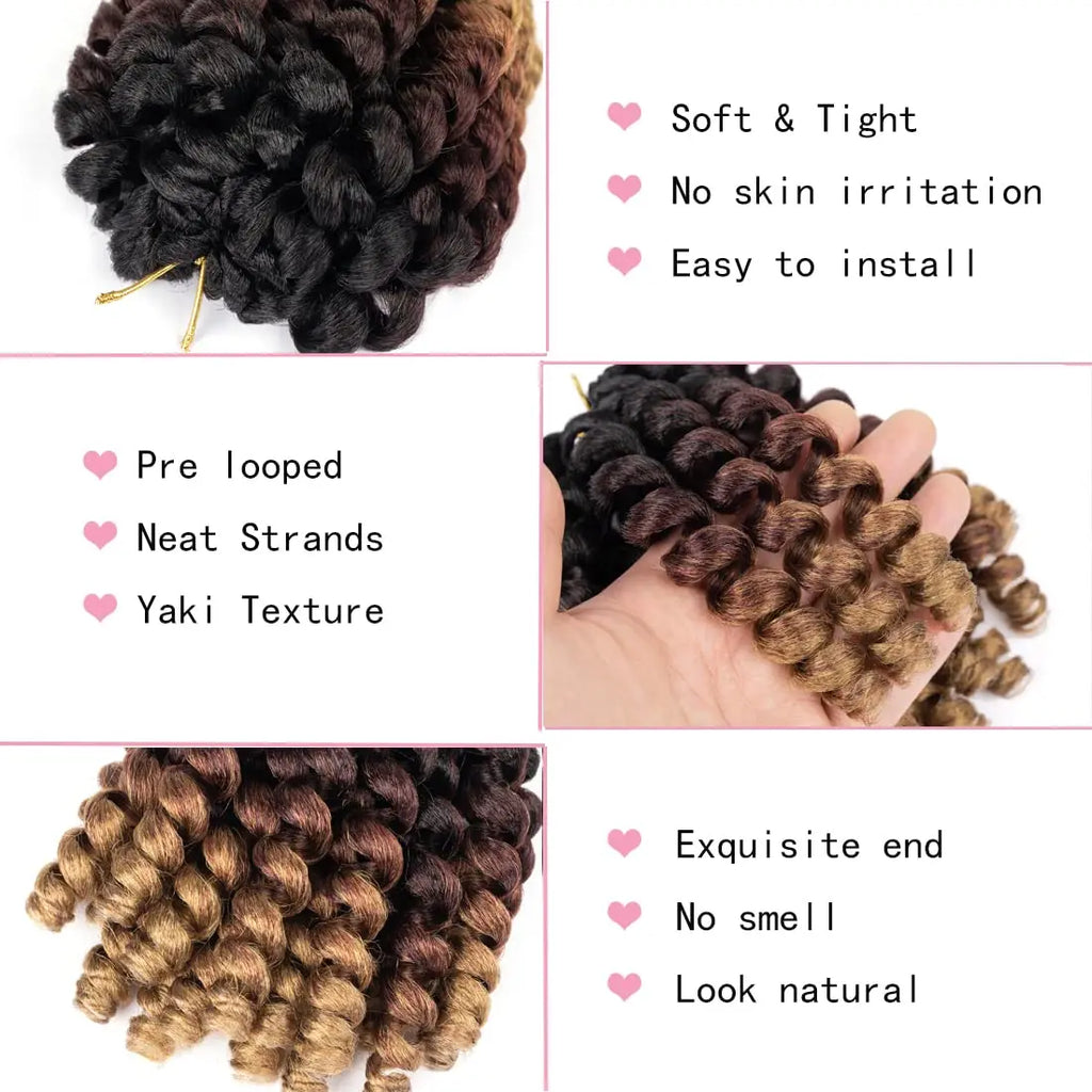 1-5 Packs Wand Curl Crochet Hair 8-12Inch Jamaican Bounce Crochet Hair Crochet Hair Jamaican Bounce Curly Crochet Synthetic Hair