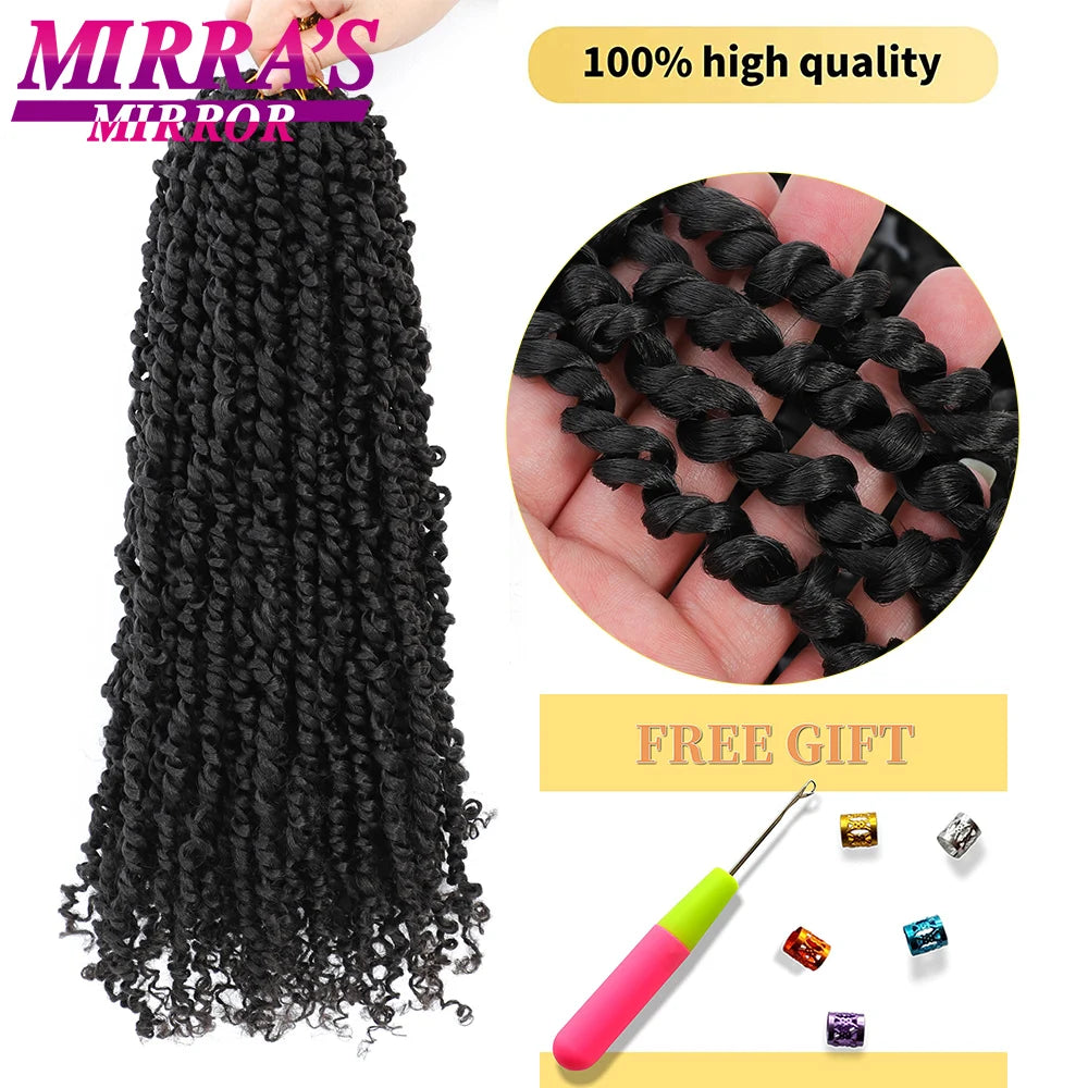 Passion Twist Crochet Hair 6/8/12/18 Inch Short Bob Pre-Looped Crochet Braids for Black Women Synthetic Braiding Hair Extensions