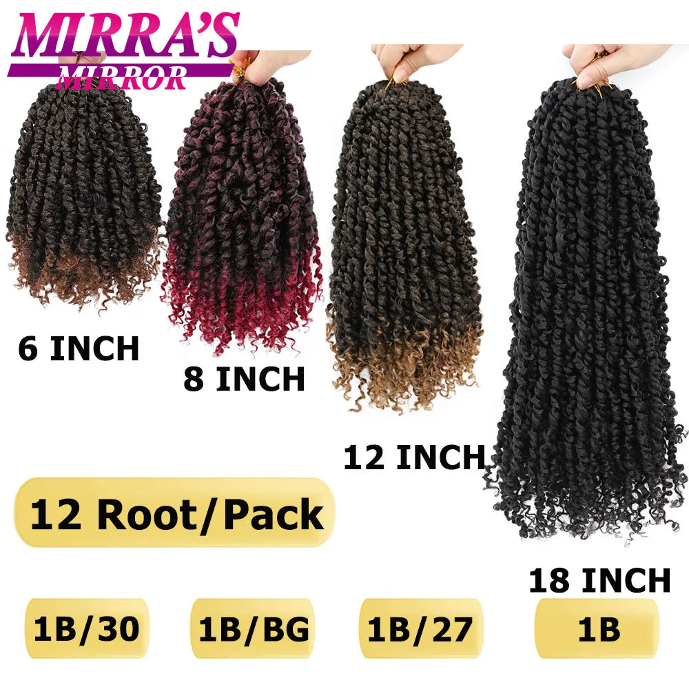 Passion Twist Crochet Hair 6/8/12/18 Inch Short Bob Pre-Looped Crochet Braids for Black Women Synthetic Braiding Hair Extensions